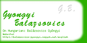 gyongyi balazsovics business card