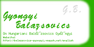 gyongyi balazsovics business card